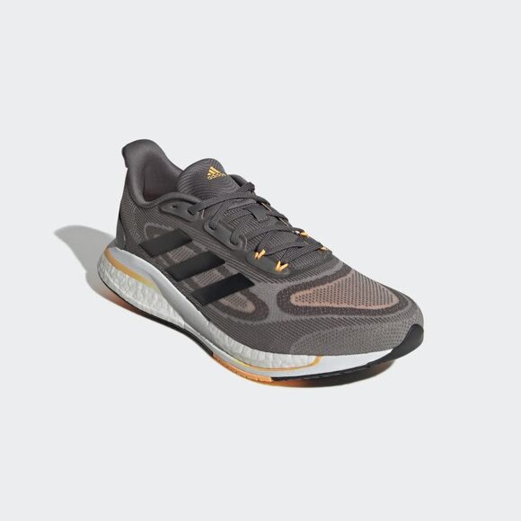 NWT  adidas Men's Supernova + Running Shoe, Grey/Black/Flash Orange, 10 - Picture 4 of 6